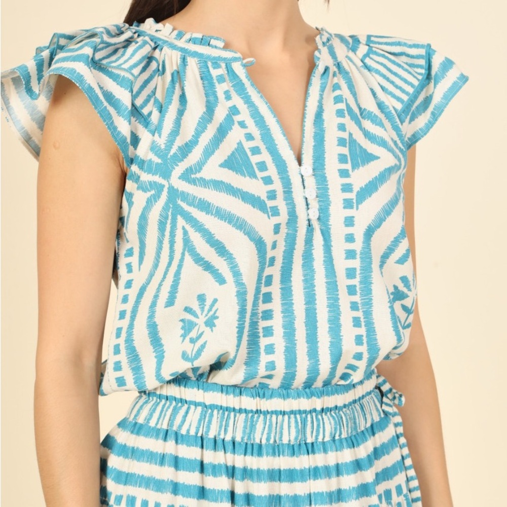 OMIKA - Wilora Blouse - Jolie Lagoon - M - New without tags